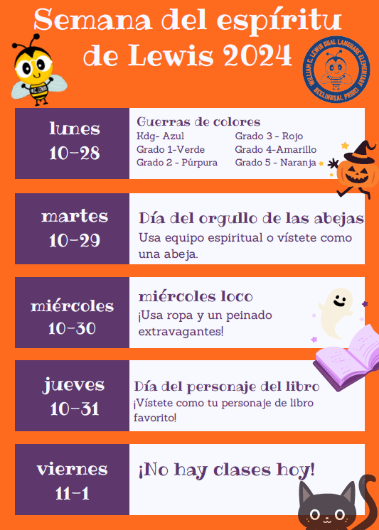  spirit week flyer spanish